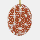 アサ日本のノハパターン – テラコッタ セラミックオーナメント (右)