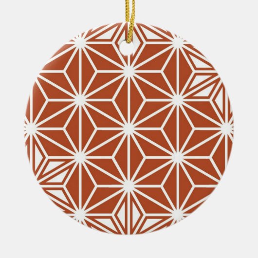 アサ日本のノハパターン – テラコッタ セラミックオーナメント (正面)