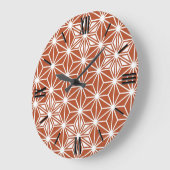 アサ日本のノハパターン – テラコッタ ラージ壁時計 (傾斜)