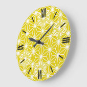 アサ日本のノハパターン – マスタード金ゴールドと白 ラージ壁時計 (傾斜)