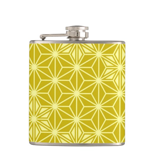 アサ日本のノハパターン – マスタード金ゴールド フラスク (正面)