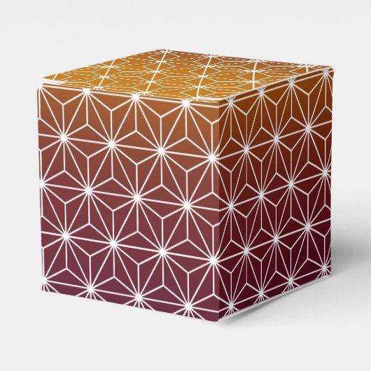 アサ日本のノハ伝統的プリントブルゴーニュ&金ゴールド フェイバーボックス (正面サイド)