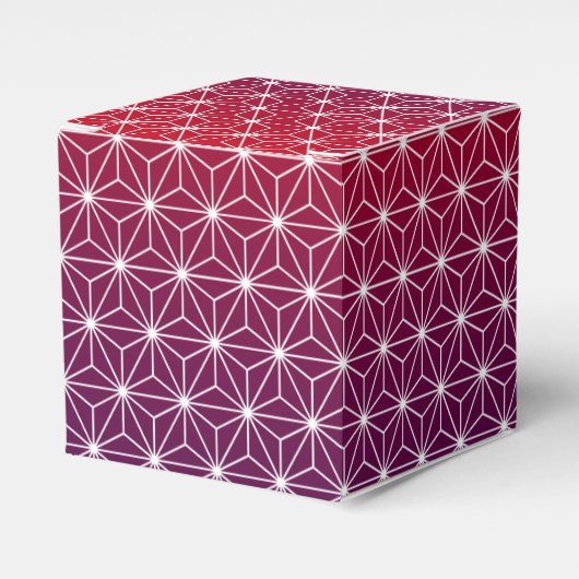 アサ日本のノハ伝統的プリントレッド&パープル フェイバーボックス (正面サイド)