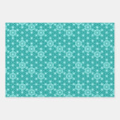 アサ日本のノハ模様、ターコイズ、珊瑚、青 ラッピングペーパーシート (正面)