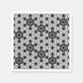 アサ日本のノハ模様 – 白と黒 スタンダードカクテルナプキン (正面)