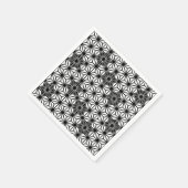アサ日本のノハ模様 – 白と黒 スタンダードカクテルナプキン (角)