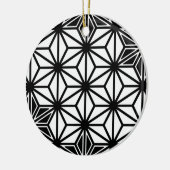 アサ日本のノハ模様 – 白と黒 セラミックオーナメント (左)