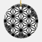 アサ日本のノハ模様 – 白と黒 セラミックオーナメント (裏面)