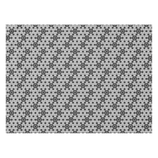 アサ日本のノハ模様 – 白と黒 テーブルクロス (正面(横))