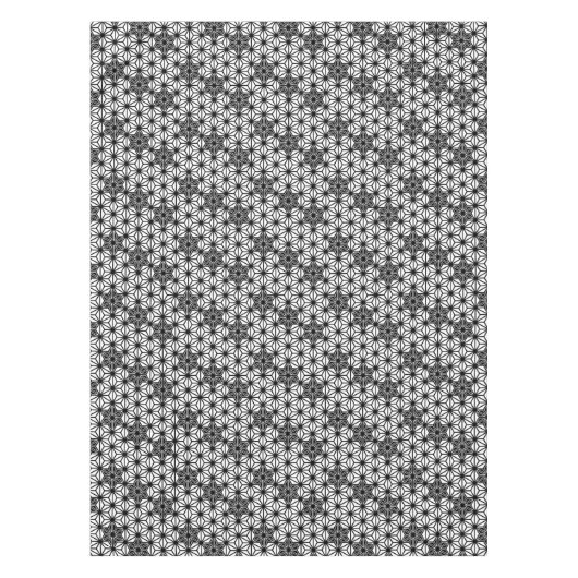 アサ日本のノハ模様 – 白と黒 テーブルクロス (正面)