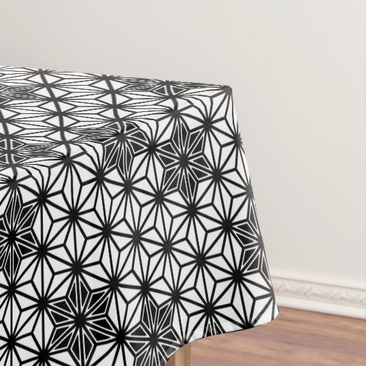 アサ日本のノハ模様 – 白と黒 テーブルクロス (インサイチュ)