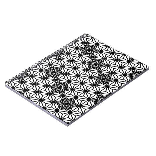 アサ日本のノハ模様 – 白と黒 ノートブック (左側)