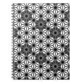 アサ日本のノハ模様 – 白と黒 ノートブック (正面)