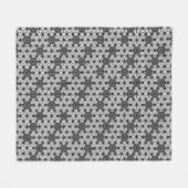 アサ日本のノハ模様 – 白と黒 フリースブランケット (正面(横))