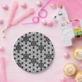 アサ日本のノハ模様 – 白と黒 ペーパープレート (パーティー)