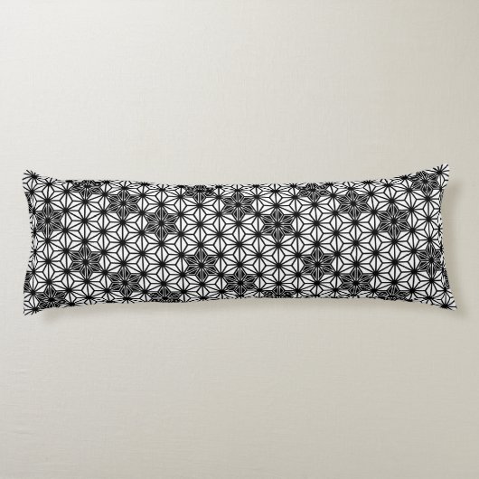 アサ日本のノハ模様 – 白と黒 ボディピロー (裏面)