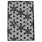 アサ日本のノハ模様 – 白と黒 ミディアムペーパーバッグ (正面)