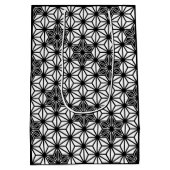 アサ日本のノハ模様 – 白と黒 ミディアムペーパーバッグ (裏面)