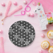 アサ日本のノハ模様 – 白黒 ペーパープレート (パーティー)