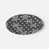 アサ日本のノハ模様 – 白黒 ペーパープレート (アングル)