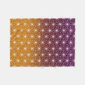 アサ日本のノハ（大規模）ブルゴーニュ&金ゴールド フリースブランケット (正面(横))