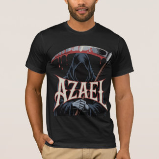 アザエル・グリム・リーパー・アート・ダーク・ファンタジー・死鎌＆フード付き Tシャツ