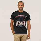 アザエル・グリム・リーパー・アート・ダーク・ファンタジー・死鎌＆フード付き Tシャツ (正面フル)