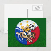 アザカルズサッカーサッカーのアクション ポストカード (正面/裏面)