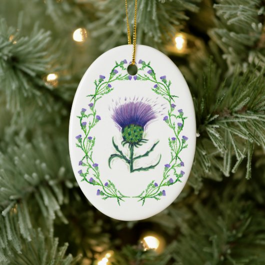 アザスラウンドフレームのアザススコットランド装飾 セラミックオーナメント (ツリー)