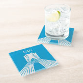 アザディタワーペルシアターコイズ ガラスコースター (アングル)