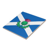 アザミが重ねられたスコットランド国旗 タイル (側面)