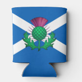 アザミが重ねられたスコットランド国旗 缶クーラー (裏面)