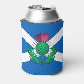 アザミが重ねられたスコットランド国旗 缶クーラー (缶裏面)