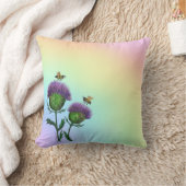 アザミとミツバチ クッション (ブランケット)