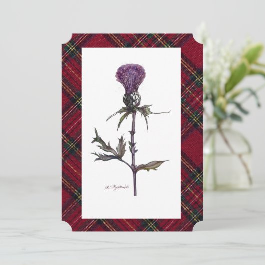 アザミと格子柄 (スタンド正面)