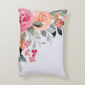 アザミと水彩フローラ花束枕 アクセントクッション (裏面(縦))