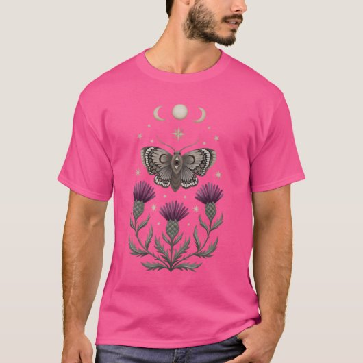 アザミと蛾 Tシャツ (正面)