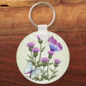 アザミと蝶 キーホルダー (正面)