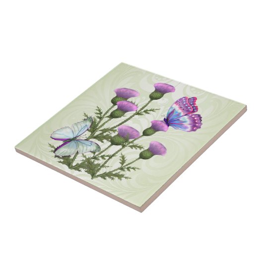 アザミと蝶 タイル (側面)