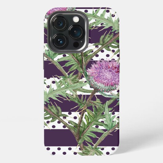 アザミのすみれ色の花 iPhoneケース (裏面)