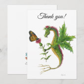 アザミのドラゴン及び（昆虫）オオカバマダラ、モナークButterfl -サンキューカード サンキューカード (正面/裏面)