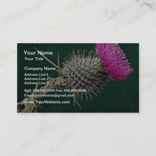 アザミのヘッド花 名刺 (正面)