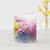 アザミの上の新しい太陽の小さなグリーティングカード カード (黄色い花)