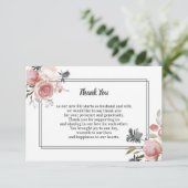 アザミの水彩画の結婚式のサンキューカードは上がり、 サンキューカード (スタンド正面)