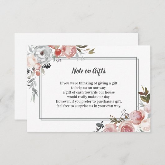 アザミの水彩画の花のギフトの見出しカードは上がり、 エンクロージャーカード (正面/裏面)