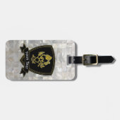 アザミの真珠母パターンは上がり、 ラゲッジタグ (正面横)