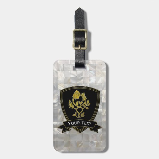 アザミの真珠母パターンは上がり、 ラゲッジタグ (正面縦)