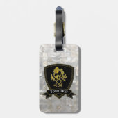 アザミの真珠母パターンは上がり、 ラゲッジタグ (裏面縦)