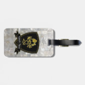 アザミの真珠母パターンは上がり、 ラゲッジタグ (裏面横)