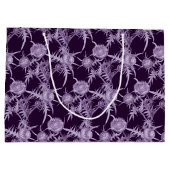 アザミの紫の花模様 ラージペーパーバッグ (裏面)